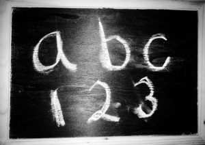 a b c 1 2 3 chalkboard
