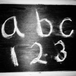 a b c 1 2 3 chalkboard