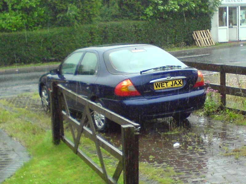 Car in the rain