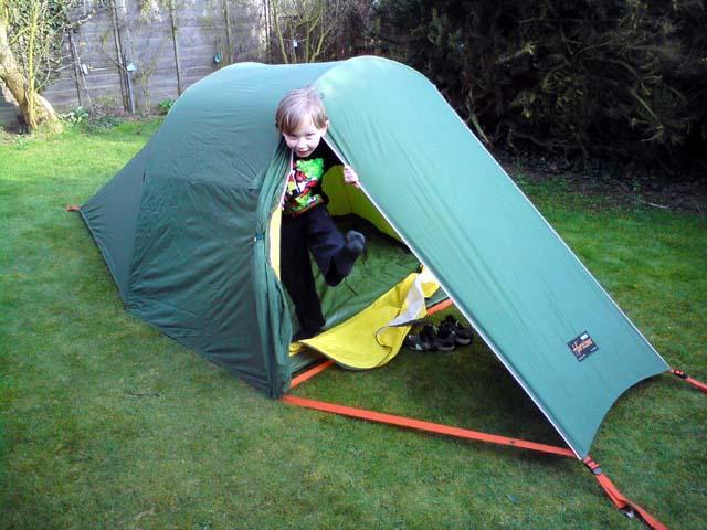 One little job once we had done some basic unpacking was to see if all the bits of my backpacking tent, which has been packed away for years, were present and correct.