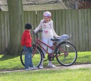 on your bike