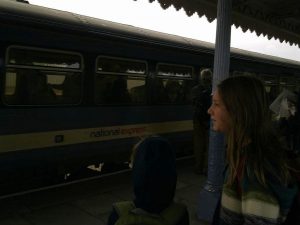 waiting for a train