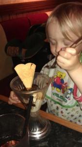 chocolate brownie sundae from kids frankie and bennys