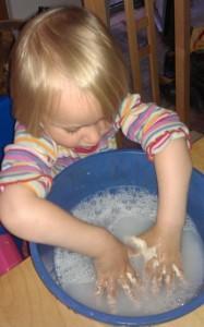washing hands How much fun can you have with a bowl of water?