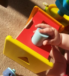 Wooden shape sorter with cylinder from Wonderworld