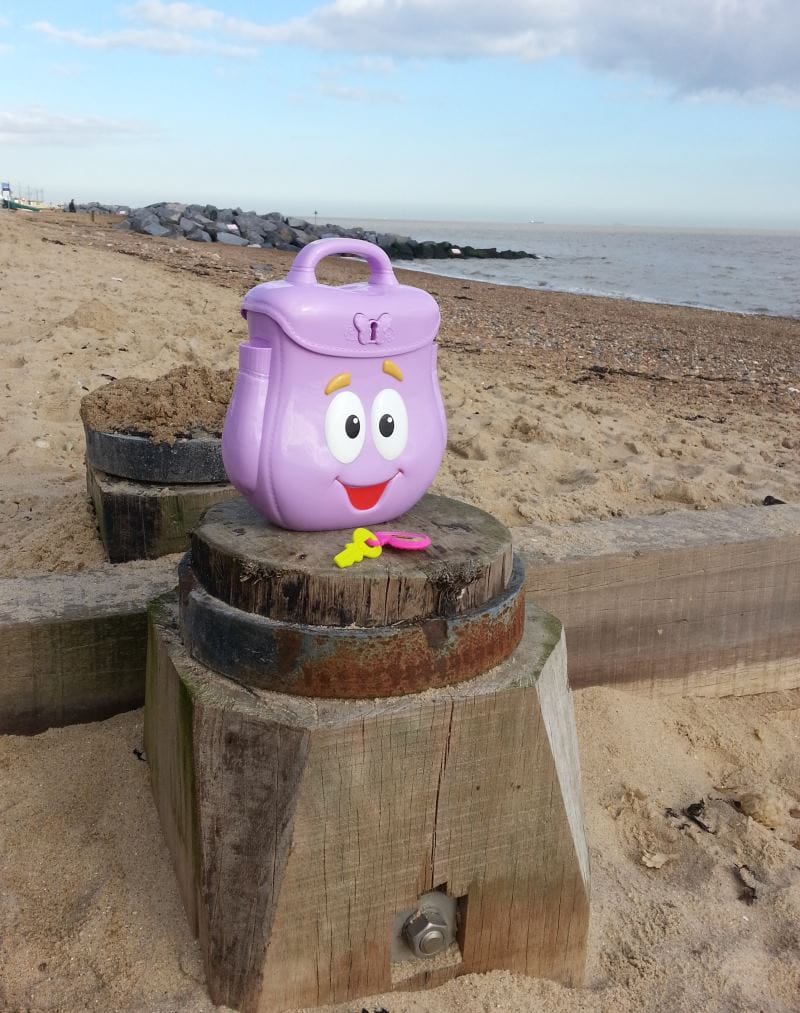 First beach trip of the year with my own little Dora the Explorer and her Backpack