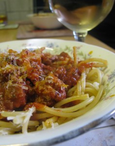 home made spaghetti bolognese