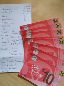 list and vouchers