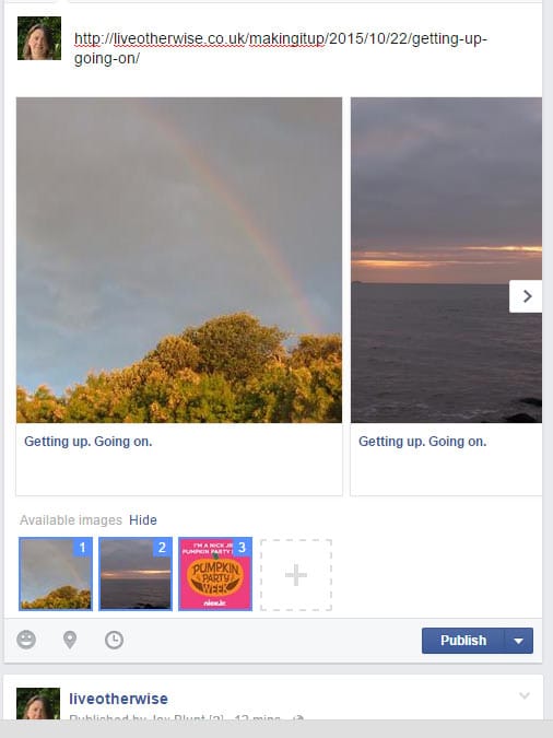 How to share links to facebook with just one image.